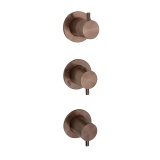 Product Cut out image of the JTP Vos Brushed Bronze Concealed 3 Handle 2 Outlet Shower Valve